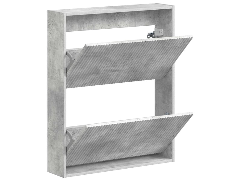  Meuble à chaussures mural, armoire à chaussures arnhem 71x17x86 cm gris béton  - Conforama C