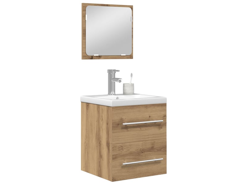  Ensemble de mobilier de salle de bain 2 pièces chêne artisanal cf64213  - Conforama C