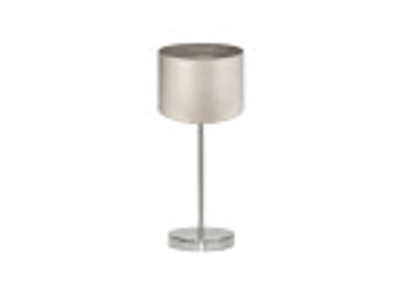  Fabrilamp tania lampe à poser nickelé effet bois gris, abat-jour textile effet bois, 1 x e14, 42 cm 188371083 - Conforama B