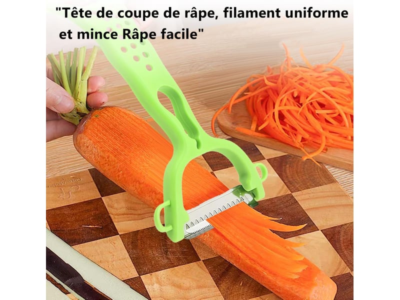  Râpe légumes double face, 2 en 1 pour éplucher et râper, éplucheur à fruits et légumes avec poignée ergonomique (2 pcs)  - Conforama C