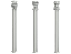 Lampadaires d'extérieur 3 pcs argenté 110 cm acier inoxydable argent 02_0042556