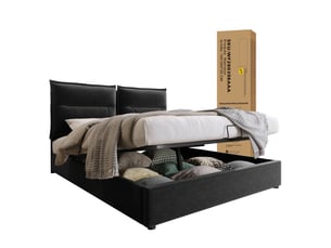 Lit coffre 90x190 cm WISHDOR coloris noir