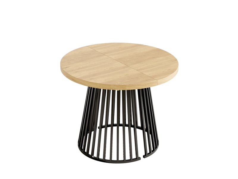  Table à manger extensible 100-138-176 x 100 cm, 4-8 personnes, chêne et noir Jamama eleni - Conforama R