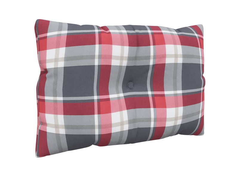  Lot de 3 coussins de palette, coussins de canapé motif à carreaux rouge tissu cf59682  - Conforama E