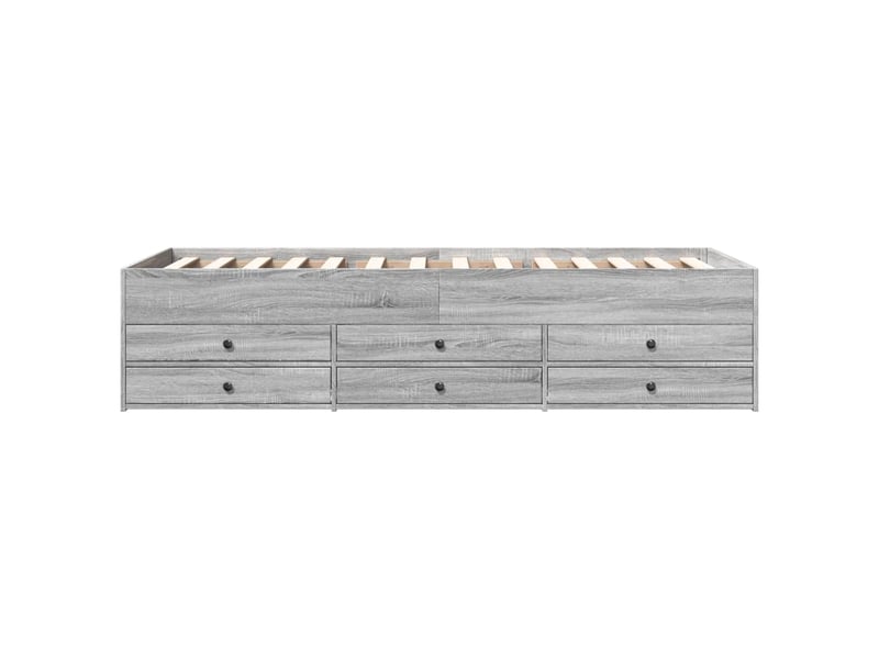  Lit simple- lit adulte -  lit de jour avec tiroirs sans matelas sonoma gris 90x190 cm  - Conforama C