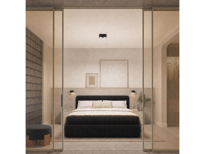  Plafonnier riff 1 noir gx53 aluminium moderne 6x10x10cm SL.3046 - Conforama B