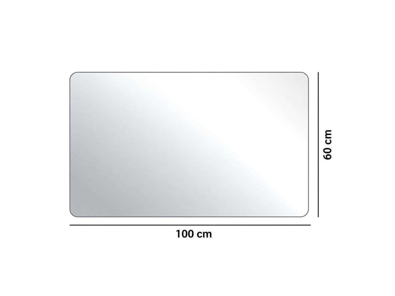 Grand miroir mural horizontal 100x60 cm verre trempé hd anti-éclats pour salle de bain - Conforama E