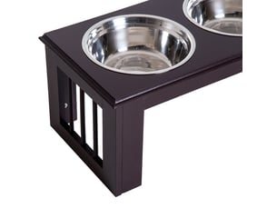 Station d’alimentation surélevée à 2 gamelles, 58,4 x 30,5 x 25,4 cm, 2 l par gamelle homvra