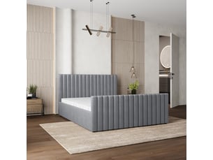 Lit coffre 140x200 cm <strong>MASSENO</strong>  <strong></strong> coloris gris