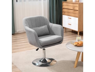 Fauteuil de bureau pivotant 360° réglable en hauteur - lpospi - dossier avec coussin, polyester - gris