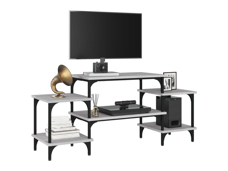  Meuble tv - banc tv - meuble de rangement sonoma gris 117x35x52 cm bois d'ingénierie  - Conforama D