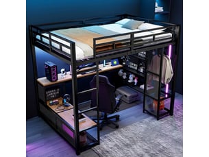 Lit mezzanine 140x200 cm <strong></strong>  <strong></strong> coloris noir