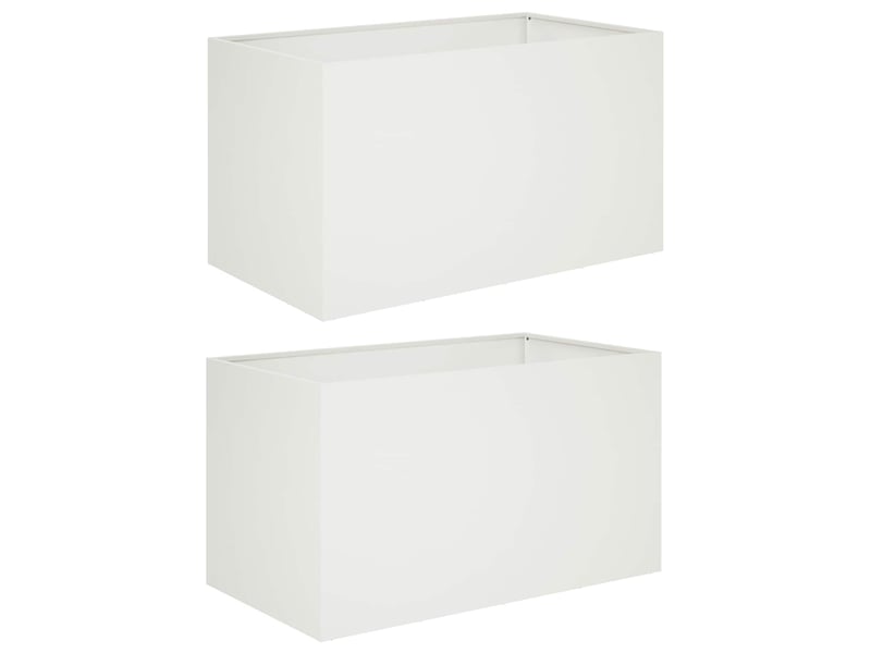 Jardinière - cache-pot de jardin 2 pcs blanc 100 x 50 x 50 cm - Conforama A