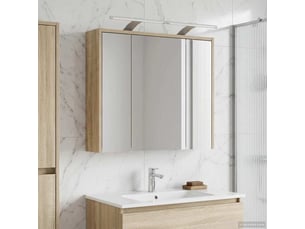 Armoire miroir salle de bain, meuble de rangement chêne sonoma shl2441