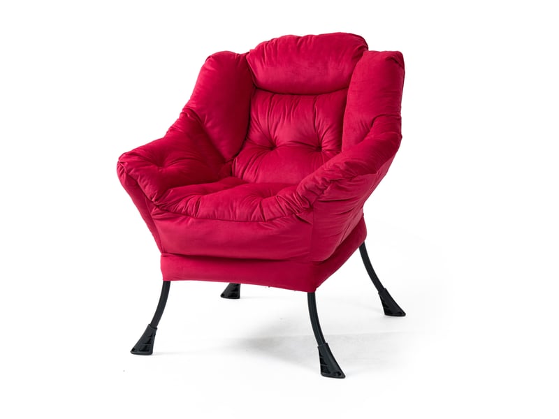  Fauteuil relaxant modenvie avec poche latérale 75 x 80 x 85 cm métal rouge brique  - Conforama A