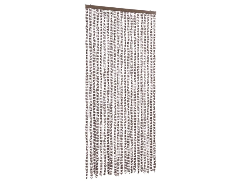  Rideau anti-mouches, moustiquaire taupe et blanc 90x200 cm chenille cf43583  - Conforama A