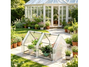 Mini serre de jardin 180 x 90 x 90 cm – blanche – 2 fenêtres enroulables pour protéger vos plantes