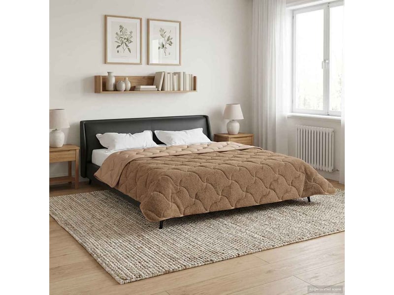  Couette - duvet d'été 220 x 240 cm été taupe respirant  - Conforama D