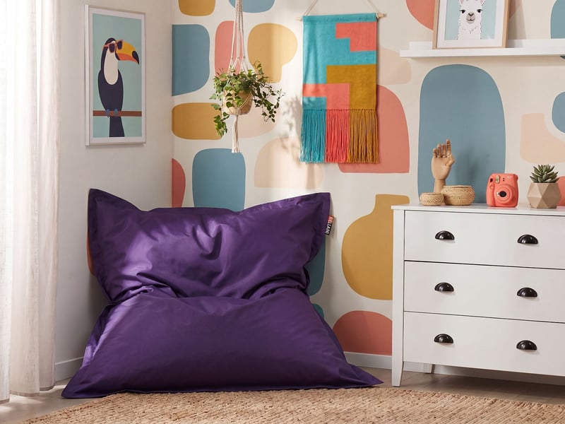  Housse de pouf fuzzy 140 cm 180 cm violet  - Conforama B