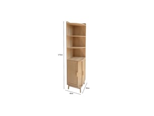 Meuble d'angle bois cannage 40 x 40 x 172 cm
