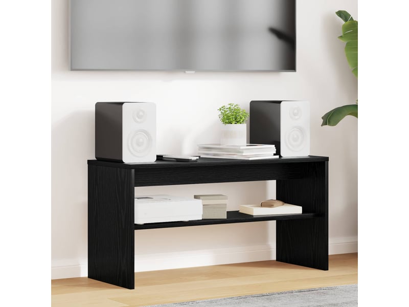  Meuble tv - banc tv - meuble de rangement 80 x 30 x 40 cm chêne noir bois d'ingénierie  - Conforama B
