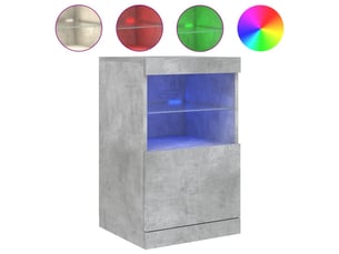 Buffet - bahut - meuble de rangement avec lumières led gris béton 41x37x67 cm