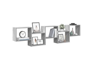 Étagère cube murale 5 compartiments sonoma gris cf41350