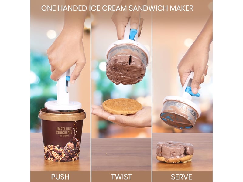  Cuillère à glace - cuillere a glace cylindrique pour fabrication de boule de glace - cuillère a cookie pour glace - ustensile en inox  - Conforama E