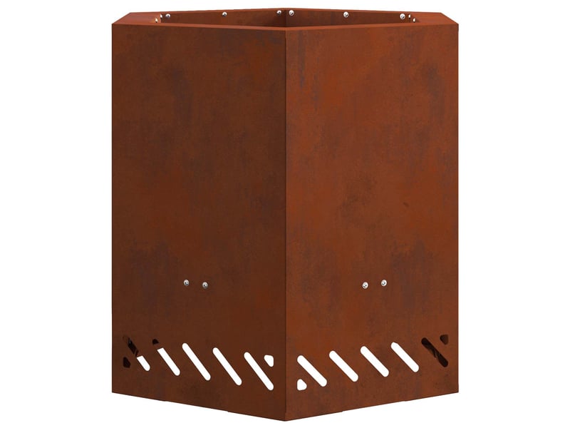  Brasero exterieur, foyer sans fumée rouillé 48x48x51 cm acier patiné shl32996  - Conforama A