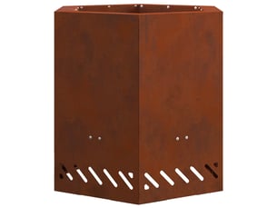 Brasero exterieur, foyer sans fumée rouillé 48x48x51 cm acier patiné shl32996