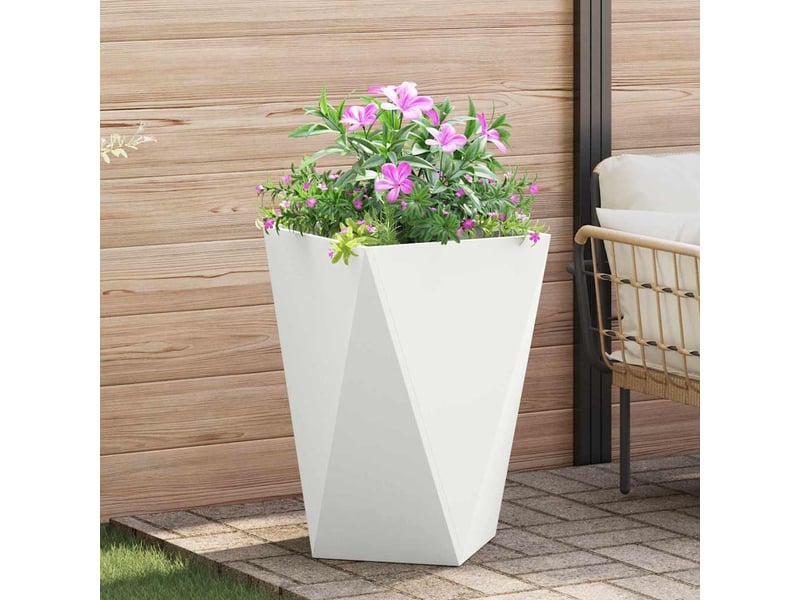  Jardinière - bac à fleurs blanc 50 x 50 x 75 cm acier  - Conforama B