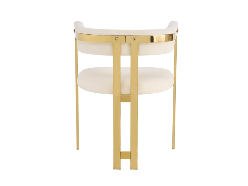  Lot de 4 chaises de salle à manger,60x50x76 cm,chenille,beige et doré  - Conforama D