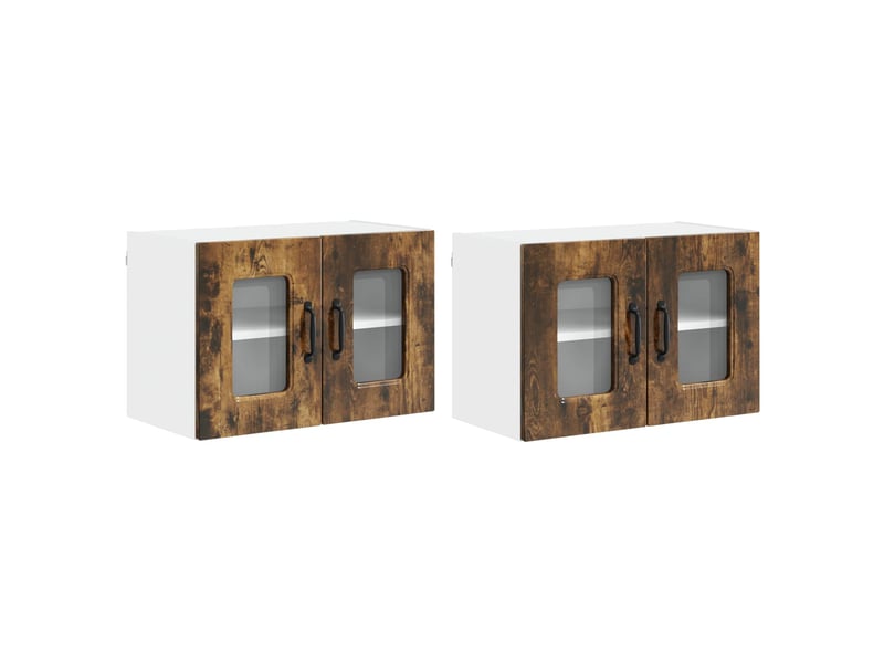  Meuble mural de cuisine | armoire de cuisine 2 pcs chêne fumé shl4299  - Conforama A
