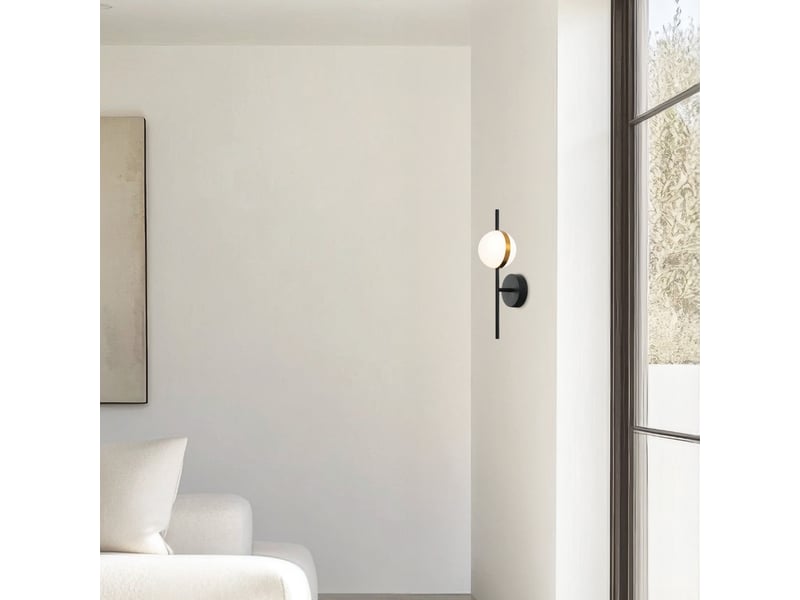  Zambelis globo appliques murales globo globe noir mat - led mate froide 3000k  - Conforama B