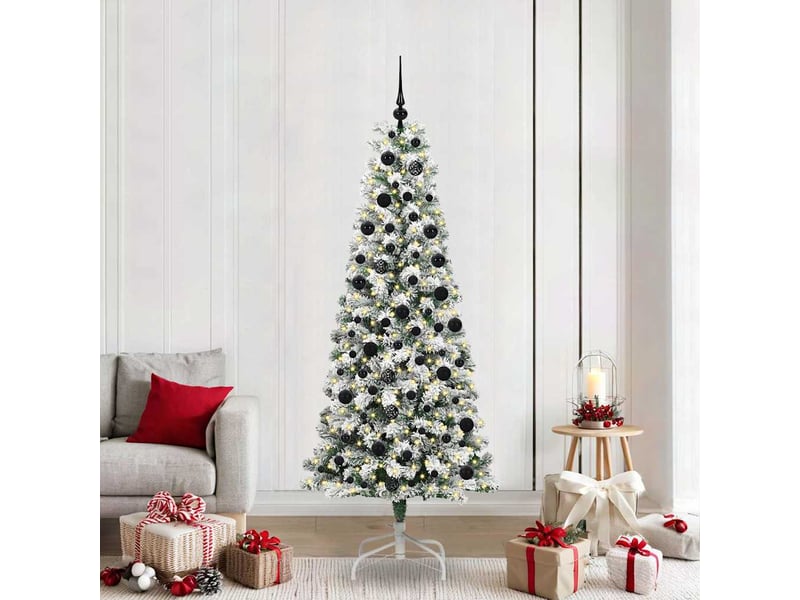  Sapin de noël, arbre de noël artificiel à branches articulées vert et blanc cf61114  - Conforama B