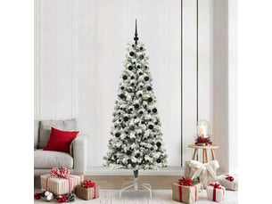 Sapin de noël, arbre de noël artificiel à branches articulées vert et blanc cf61114