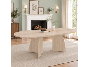 Table extensible 150 à 200x90 cm pour 6 à 8 personnes, table à manger moderne avec plateau renforcé et angles arrondis, effet travertin