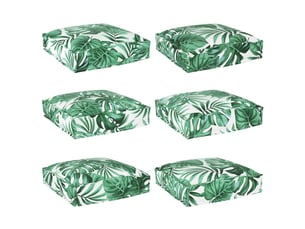 Lot de 6 coussins pour chaise, coussins d'extérieur tissu oxford motif feuille 40 x 40 x 8 cm cf50056