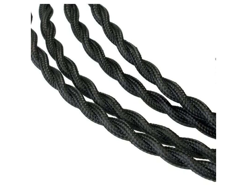  Câble electrique textile 10m，rétro corde de chanvre tressé torsadée câble 2x0,75 mm², 2 fils torsadés toronnés，pour diy pendentif lampenoir  - Conforama D