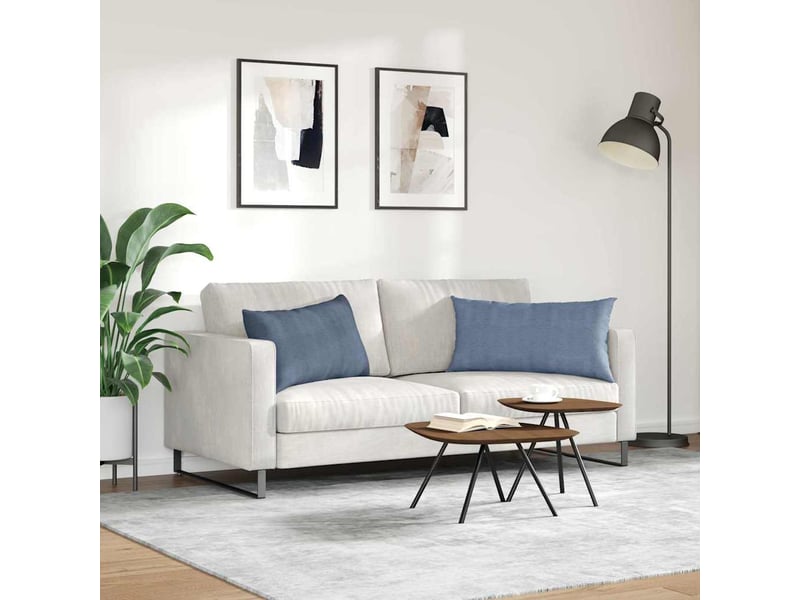Lot de 2 coussins de canapé, coussins décoratifs bleu 80 x 40 cm cf59012 - Conforama D