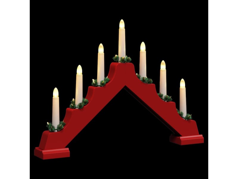 Pont de bougie de noël 3 pc 7 led blanc chaud 39.5 x 5 x 29 cm cf62258 - Conforama E