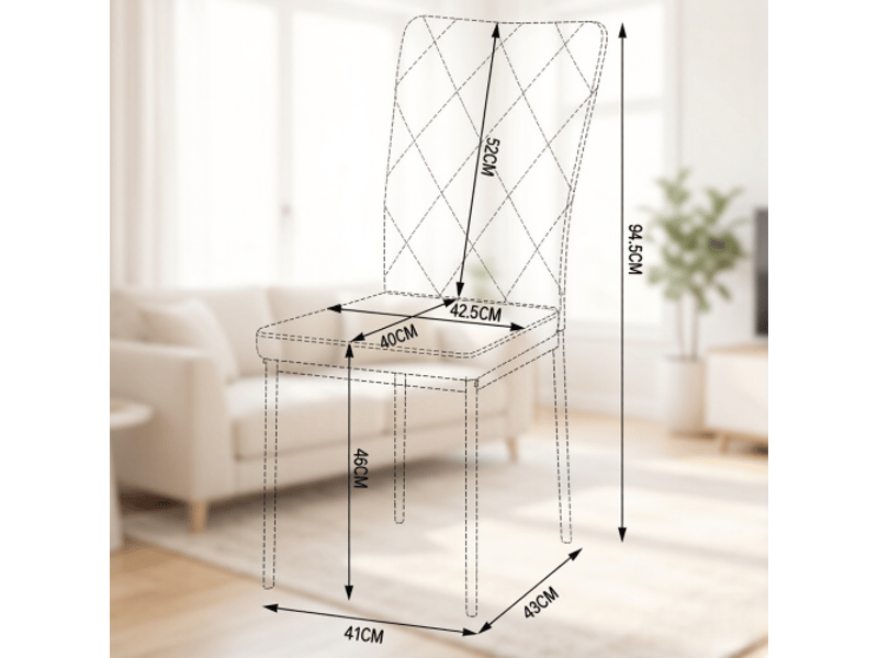 Chaises confortables à haut dossier – salle d'attente, bureau, cuisine, salon, réception – ensemble de 4 - Conforama C