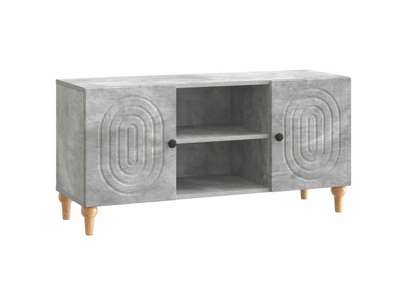  Meuble tv - banc tv - meuble de rangement gris béton 102 x 34,5 x 50 cm bois d'ingénierie  - Conforama A
