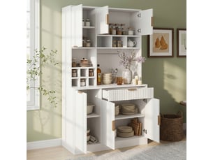 Buffet 6 porte(s)  1 tiroir(s) <strong>MODENVIE</strong> <strong></strong> - 100 cm coloris blanc 