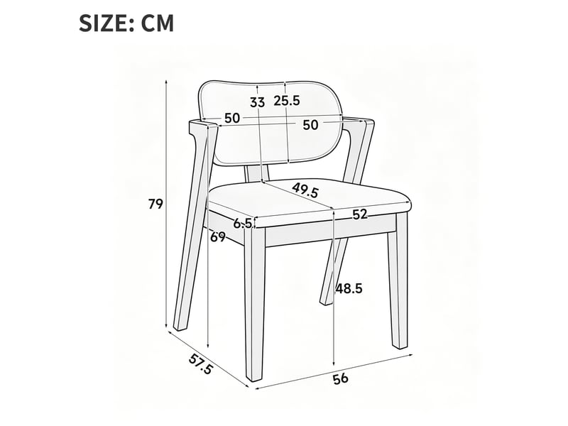  Lot de 2 chaises de salle à manger 56x57,5x79 cm noyer et beige avoine  - Conforama C