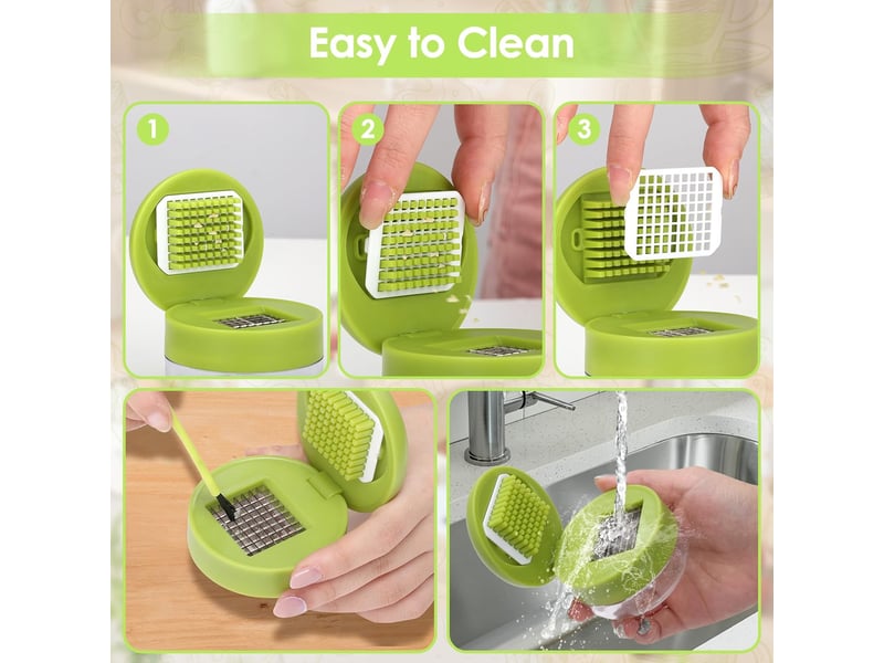  Set de presses ail, presse-ail manuel, avec outil éplucheur en silicone et brosse de nettoyage, lames en acier inoxydable alimentaire  - Conforama D