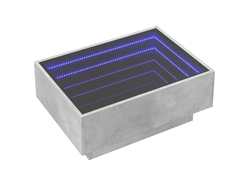 Table basse - table de salon - table à thé avec led gris béton 70x50x30 cm bois d'ingénierie - Conforama C