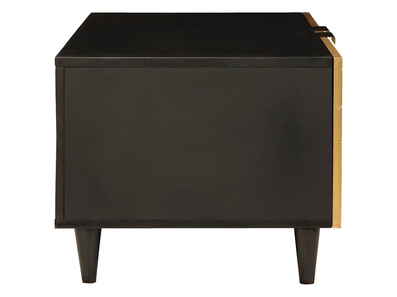  Table basse - table de salon - table à thé noir et or 80 x 50 x 40 cm bois d'ingénierie  - Conforama D
