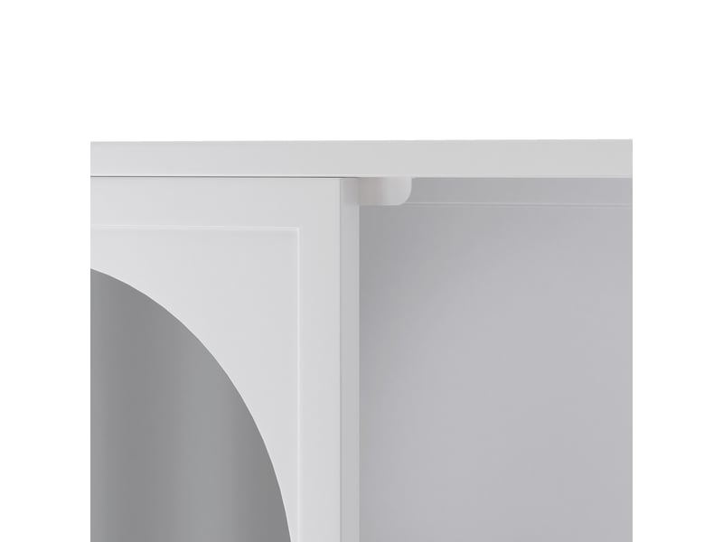  Armoire murale 4 portes verre gris et métal blanc 120 x 23 x 70 cm W2552P481271 - Conforama D