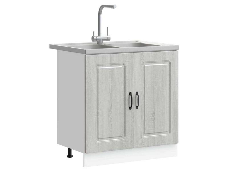  Meuble de rangement, armoire de cuisine kalmar gris sonoma 80x46x81,5cm  - Conforama C